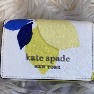 Like New Kate Spade  Cameron Lemon Zest Micro Trifold Wallet